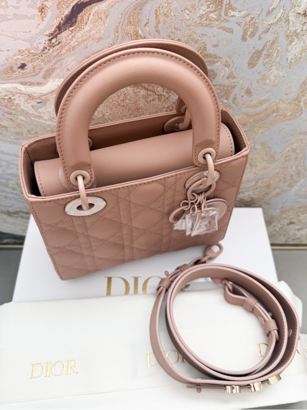 New! Christian Dior Medium  Ultra Matte Calfskin Cannage Lady Dior Bag - Picture 16 of 16